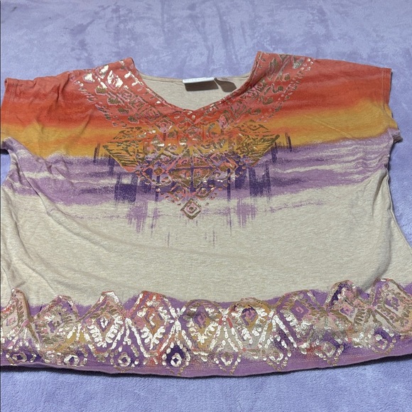 Alfred Dunner Multicolor Geometric Blouse - Picture 2 of 8